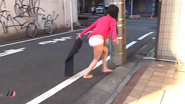 underwear on street corner, change pants here!