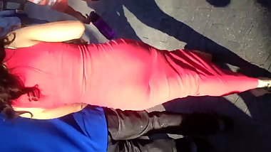 Nice Asian ass in see thru dress 2 tattoo booty