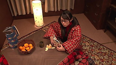 Horny schoolgirl masturbates solo while studying