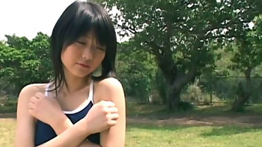 Norika Kijima - blue swimwear