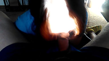 Wife sucking with sun in face