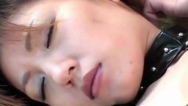 Hitomi Ikeno in fishnets has hairy slit fucked hard after