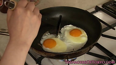 Japanese teen girlfriend jerking off bfs cock