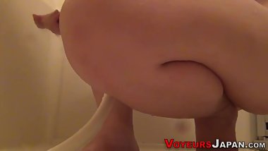 Bathing japanese teen