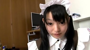 Japanese girl Konoha in pretty maid costume