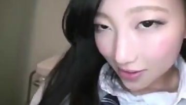 Sexy asian student having sex in toilet