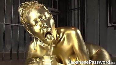 Japan babe giving a quality and golden blowjob in dungeon