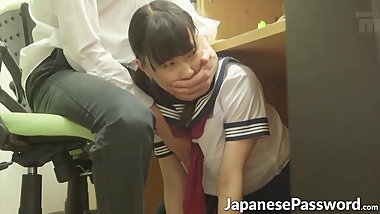 College library masturbation session with japanese teen