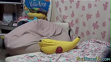 Asian teenager solo rubs