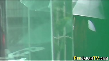 Japan babe pisses herself