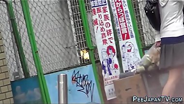 Asian teens watched pee