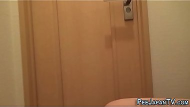 Hairy teen peeing solo