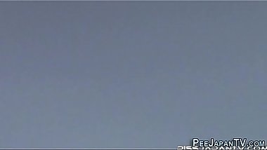 Weird asian teens urinate