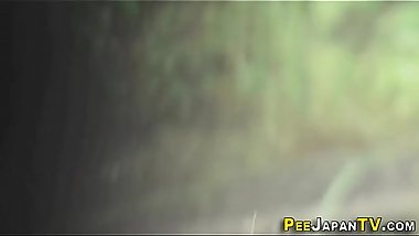 Asian pisses her panties