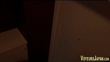 Hot asian rubs on spycam