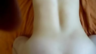 Asian big belly Korean slut rides a hot cock so hard