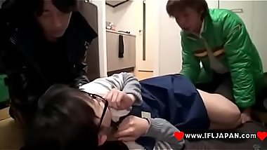 Nerdy Japanese Girl Imai Natsumi In A Threesome  - More Japanese XXX Full HD Porn at www.IFLJAPAN.com