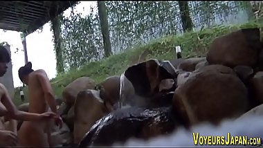 Asian hos watched bathing