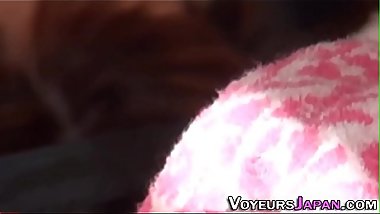 Asian slut toys her pussy