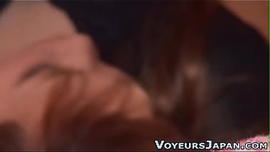 Japanese babe toys pussy