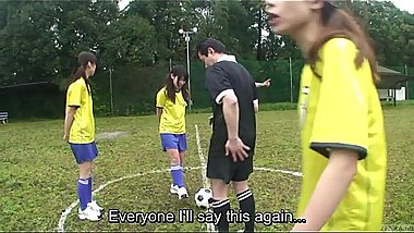 Subtitled ENF CMNF Japanese nudist soccer penalty game HD