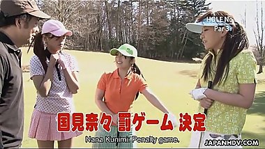 Slut gets fucked as she looses in golf